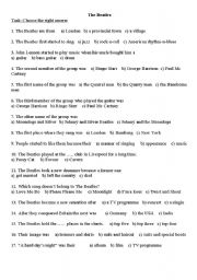 English Worksheet: The Beatles