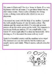 English Worksheet: write about your home family and country