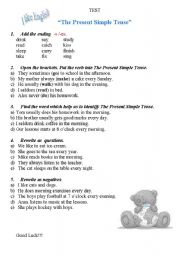 English Worksheet: Test on The Present Simple Tense