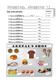 English Worksheet: shopping, shopping