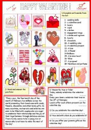 English Worksheet: HAPPY VALENTINE