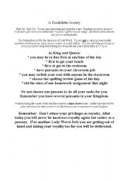 English Worksheet: feudalism
