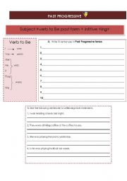 English worksheet: past progressive