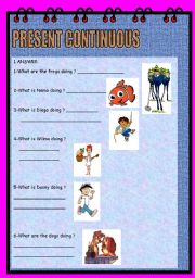 English worksheet: PRESENT CONTINUOUS