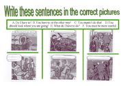 English Worksheet: have to,should, must
