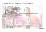English Worksheet: cloudy with a chance of meatballs (part 1)