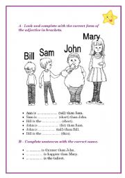 English Worksheet: ADJECTIVES - COMPARATIVES & SUPERLATIVES