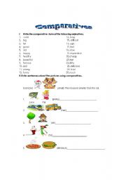 English worksheet: comparatives