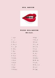 English worksheet: Our mouth