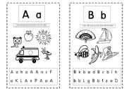 English Worksheet: Alphabet read and recognise 1 B&W printer friendly 4 pages