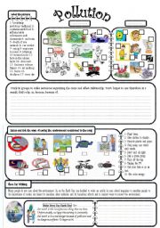 English Worksheet: pollution