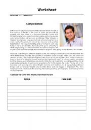 English worksheet: Adytia Bansal 