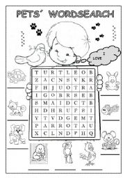 PETS WORDSEARCH