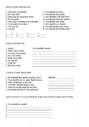 English Worksheet: should