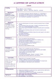 English Worksheet: Letter of application