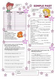 English Worksheet: simple past irregular verbs part 2