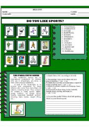 English Worksheet: SPORTS