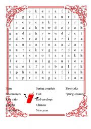 English worksheet: Chinese new year word puzzles