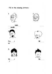 English Worksheet: FAMILY