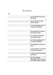 English worksheet: can you do it?