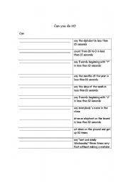 English Worksheet: can you do it?