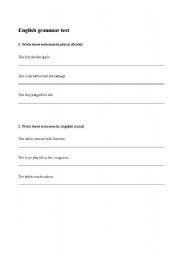 English worksheet: english grammartest