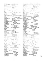 Comparison- multiple choice