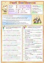 continuous past worksheet tense worksheets doing were grammar progressive esl english