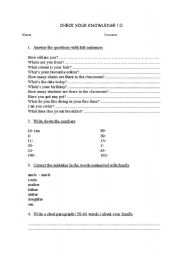 English worksheet: general test