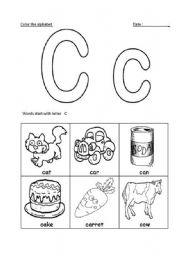 English Worksheet: letter Cc recognition 