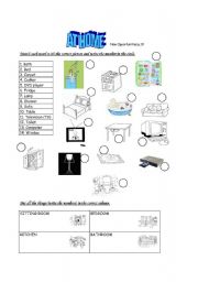 English worksheet: At home