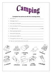 English Worksheet: Camping