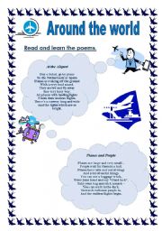 English Worksheet: Travelling by plane (rhymes)