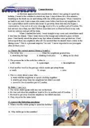 English Worksheet: My neighbour