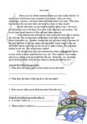 English Worksheet: Sea water