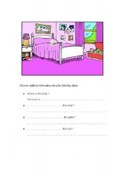 English worksheet: Pairwork preposition of place 2