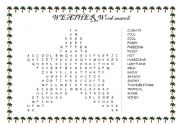 English Worksheet: WEATHER word search