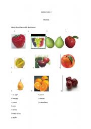 English Worksheet: Fruits