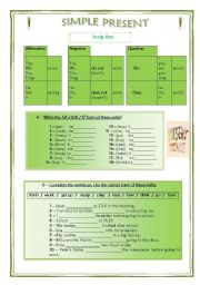 English Worksheet: PRESENT SIMPLE STUDY & PRACTICE