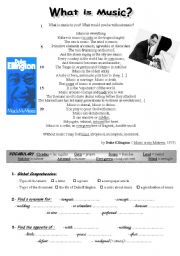 English Worksheet: What is music to you  - Duke Ellington