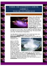 English Worksheet: Inside the continent North-America- Niagara falls (3 pages)