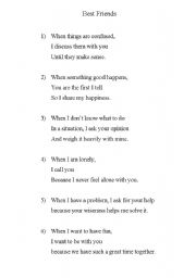 English worksheet: best friends