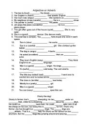 English Worksheet: Adverb or Adjective?