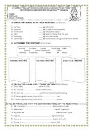 English Worksheet: 7th grade exam