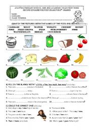 English Worksheet: 6th grade exam