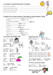 English Worksheet: Exam for the 6th grades