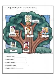 English Worksheet: family tree