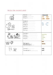 English worksheet: Opposites. Write the correct word on the blanks