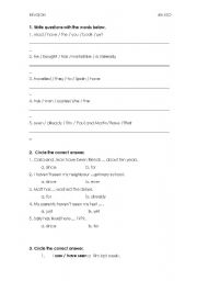 English Worksheet: Present perfect. Since and for
