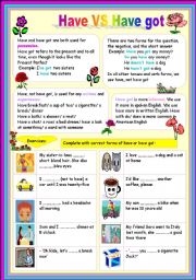 English Worksheet: to have or to have got